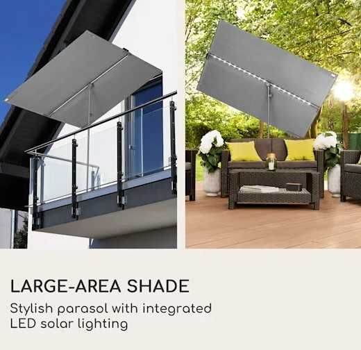 blumfeldt Bayonne Parasol ogrodowy LED Solar