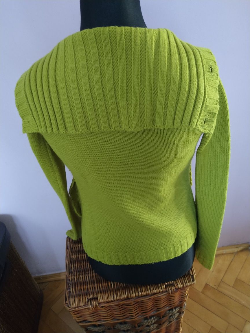 Sweter rozpinany jasno zielony S