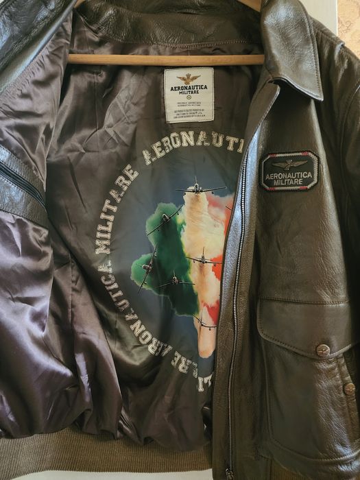 Коричневая кожаная куртка 15 STORMO-CSAR Aeronautica Militare