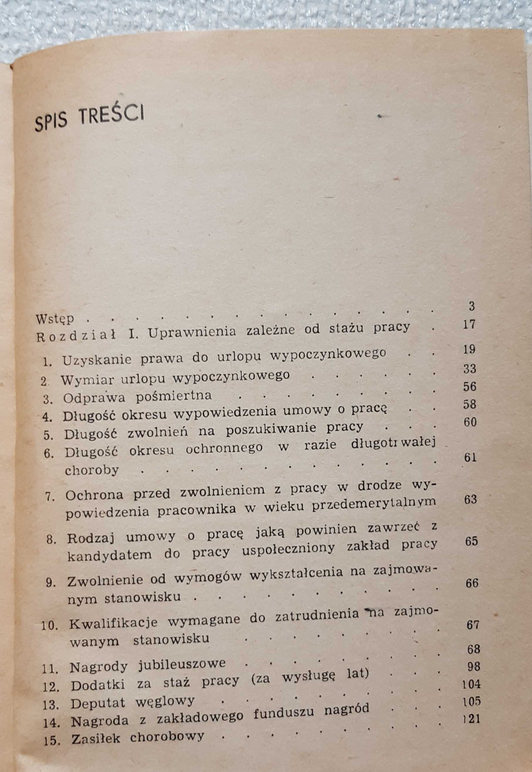 Książka "Uprawnienia pracownicze zależne od stażu pracy" Radziński