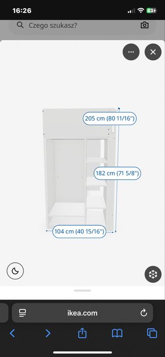 Łóżko piętrowe z biurkiem SMASTAD