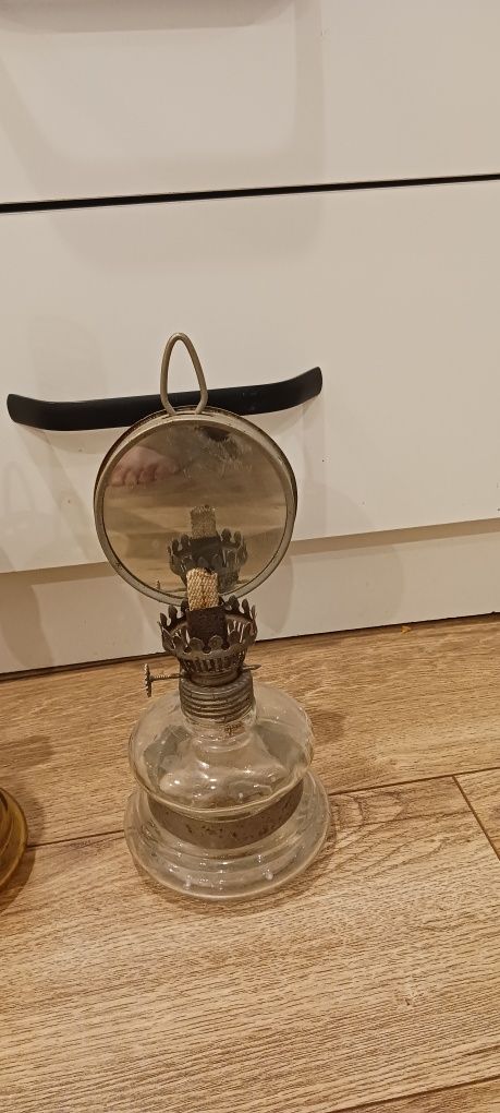 Lampa z lusterkiem naftowa prl