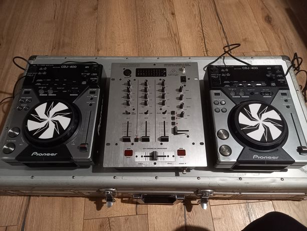 Zestaw pioneer cdj 400 mikser behringher DX 626 + case