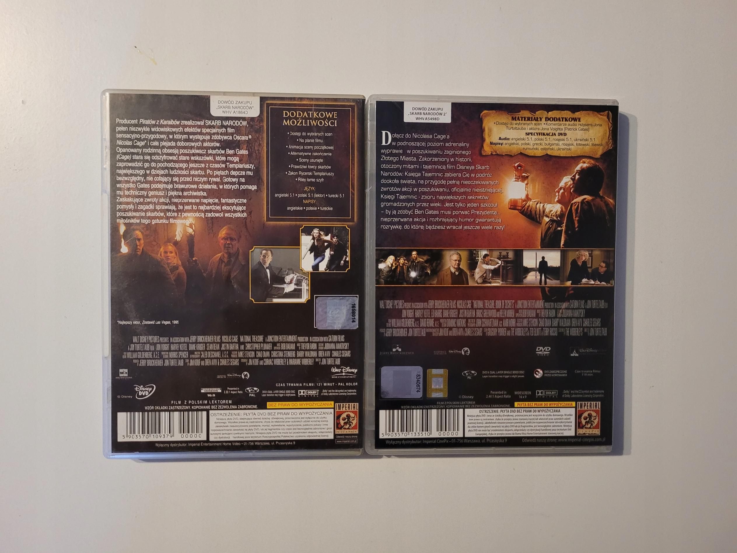 Filmy Dvd Zestaw Skarb Narodów 1-2 Komplet