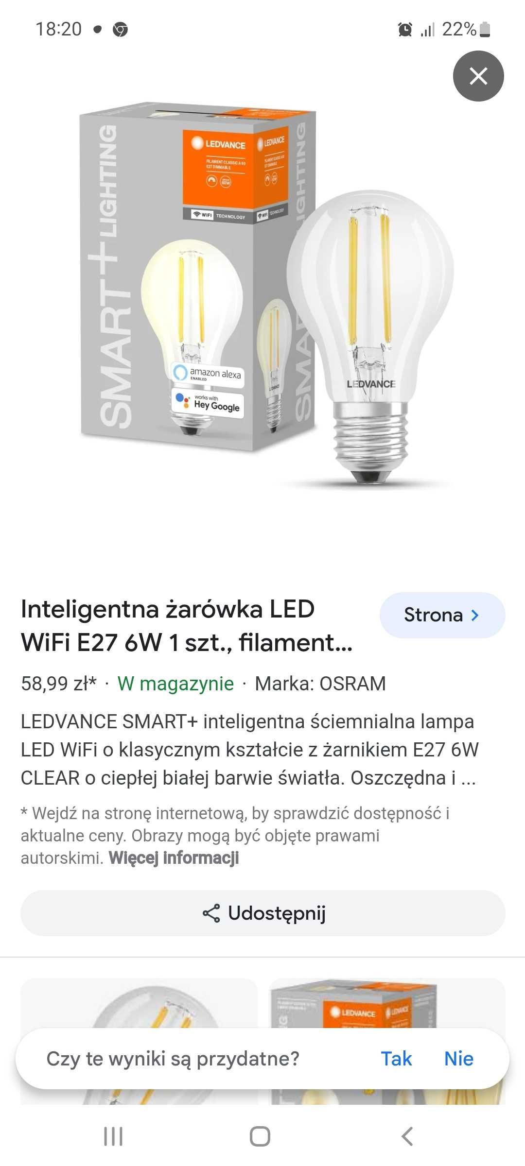 Żarówki 2 szt ledvance e27