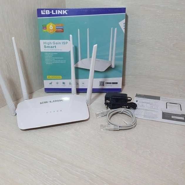 роутер wi-fi 300 мб/с маршрутизатор вайфай 4 антены wifi белый