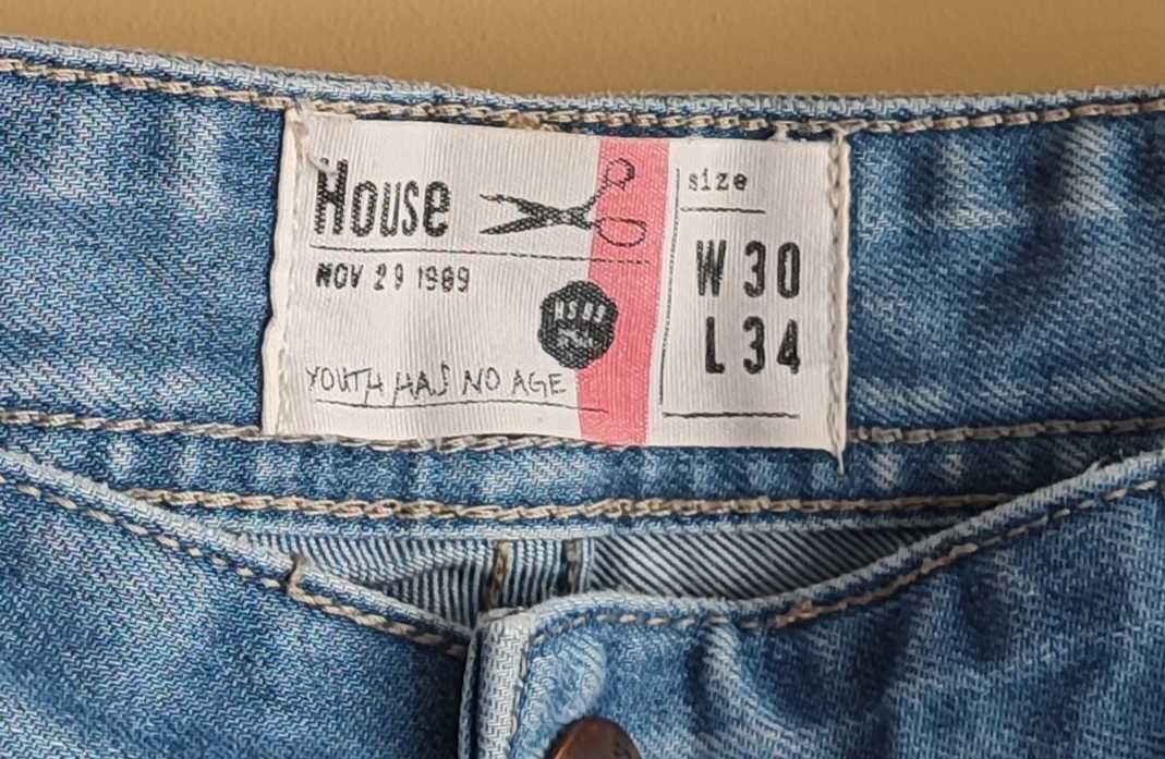 Męskie spodnie dżinsy jasno niebieskie House W30 L34