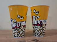 2 duże, plastikowe kubki do popcornu