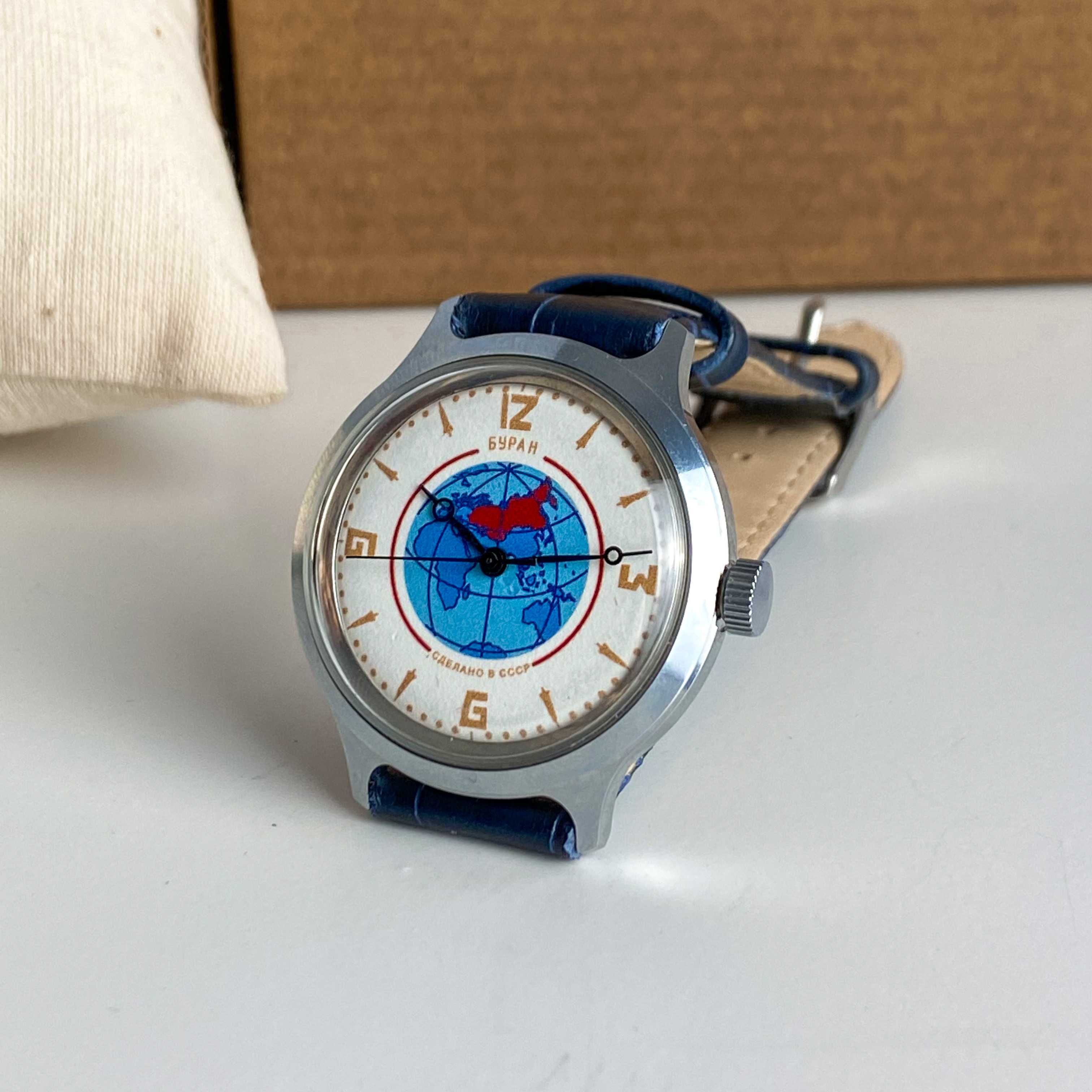 Męski zegarek mechaniczny Vostok Buran, zegarek z mapą Wostok USSR