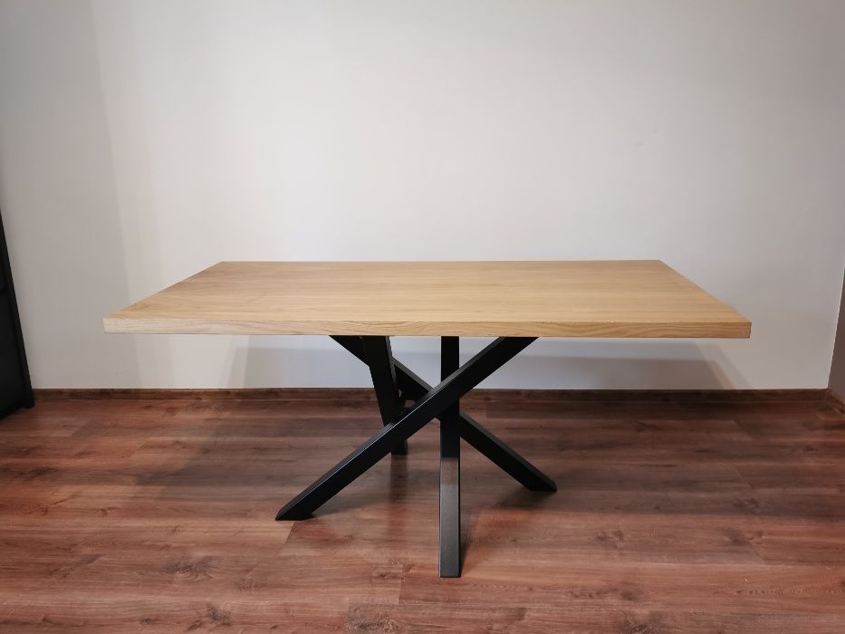 Stół dębowy / nowoczesny / industrialny