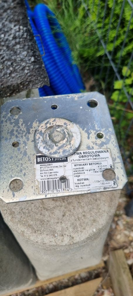Kotwa regulowana obrotowa z fundamentem BETOSYSTEM wys 610mm 110x110