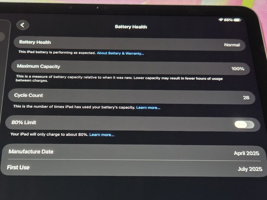 iPad Air 11 M3 128GB WiFi, повний комплект + чохол, 28 циклів