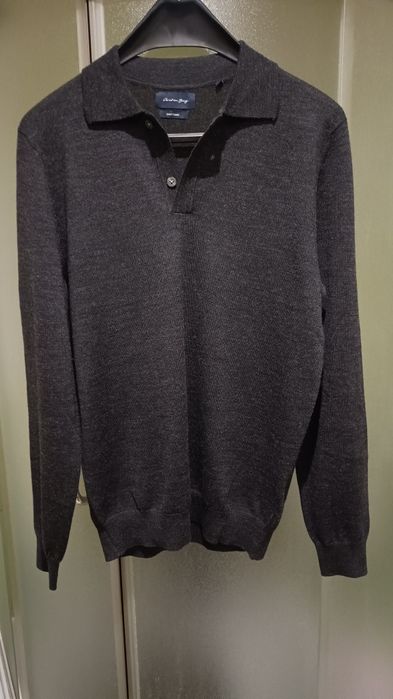 Christian Berg  NOWY  Niemiecki sweter z kołnierzykiem , 50% Merino, M