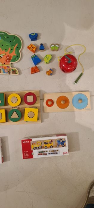 Duży zestaw zabawek drewnianych Goki Djeco
