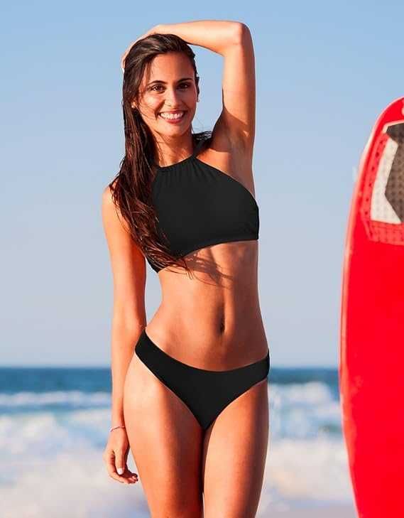 Strój kąpielowy dwuczęściowy bikini S czarny