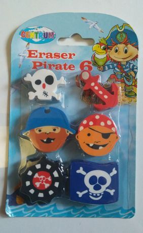Centrum, Германия Набор ластиков "Пираты" 6шт (ластик детский резинка