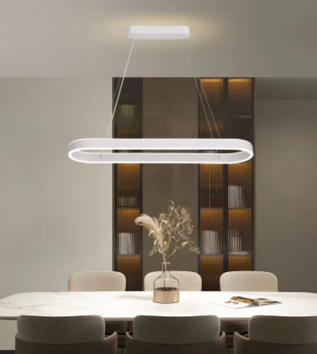 Современная подвесная люстра біла,чорна