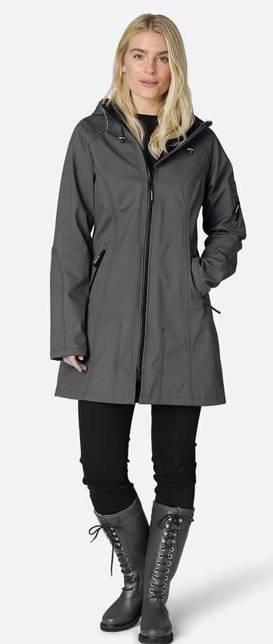 Довга жіноча софтшелка парка ilse Jacobsen 3/4 raincoat softshell (36)