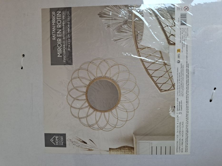 Lustro rattanowe - kwiat ø 56cm