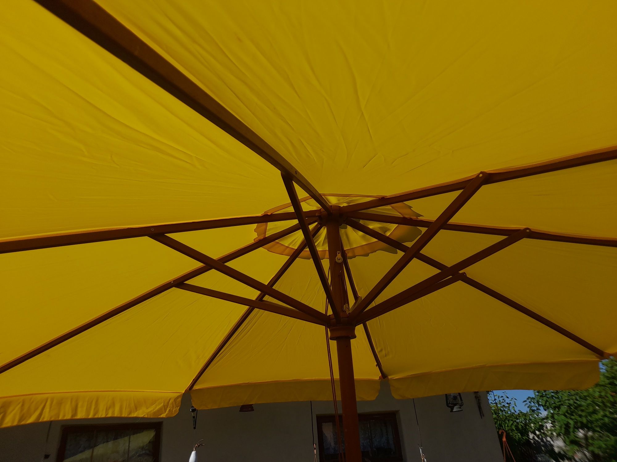 Parasol ogrodowy drewniany 350cm