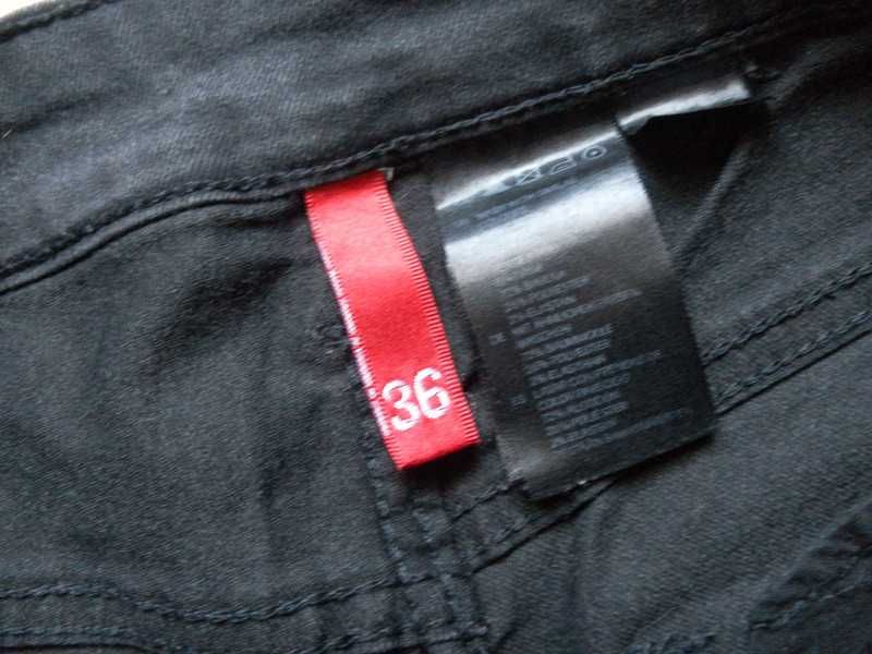 Jeansowe spodnie damskie rurki wstawki 36,S H&M jeansy