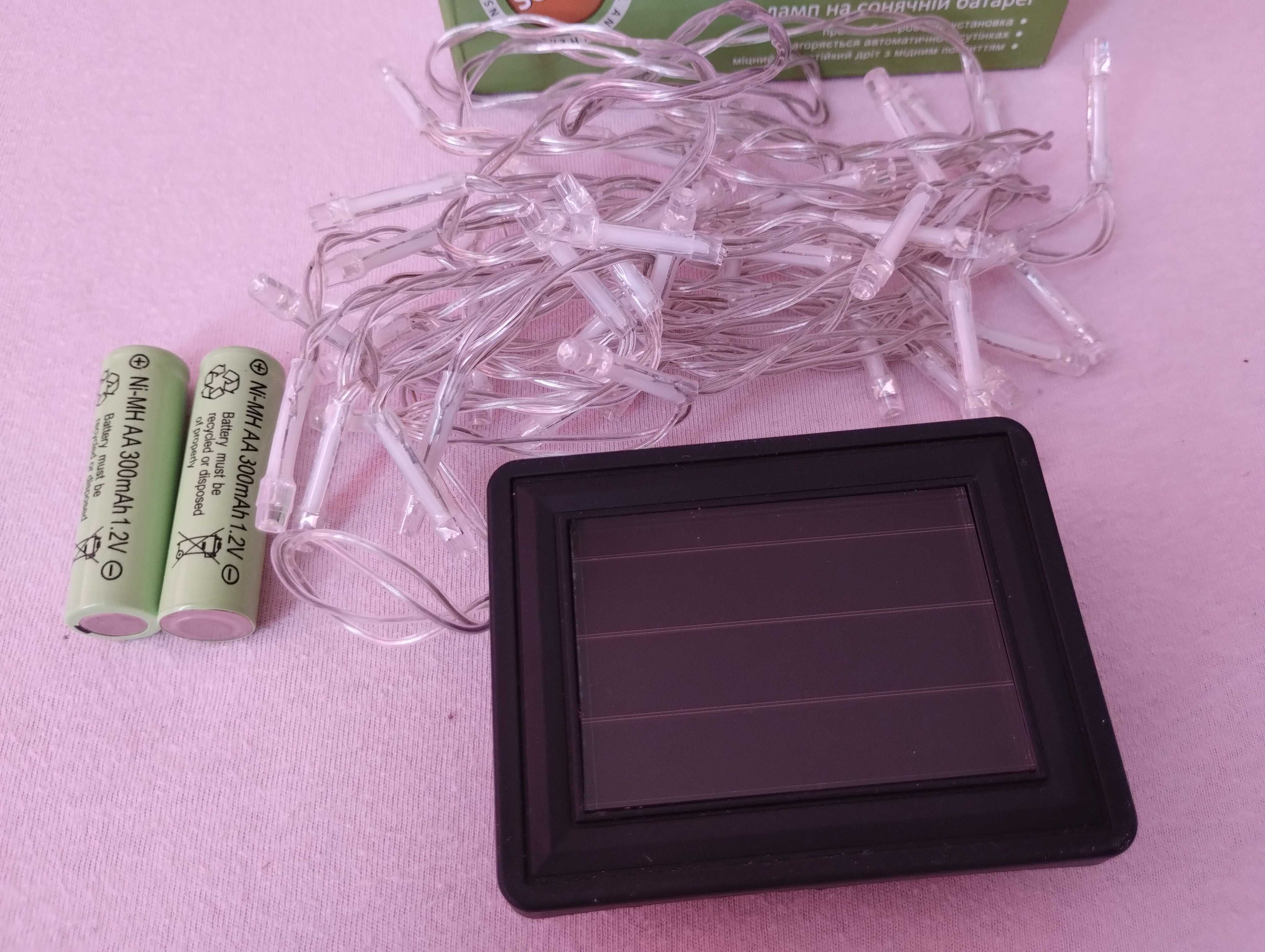 Светодиодная лед гирлянда 3 м led от солнечных батареек