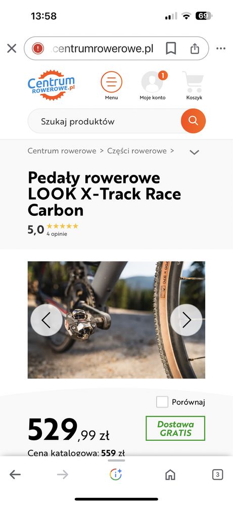 Pedały SPD Look X-Track Race carbon okazja