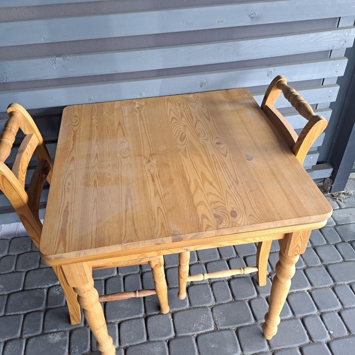 Stół lite drewno rozkładany plus a krzesła