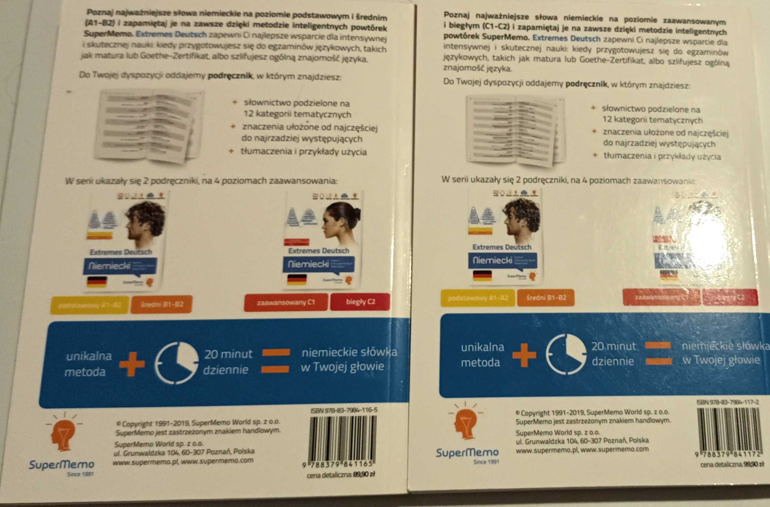 Extremes Deutsch A1-A2, B1-B2, C1, C2 SuperMemo słownictwo