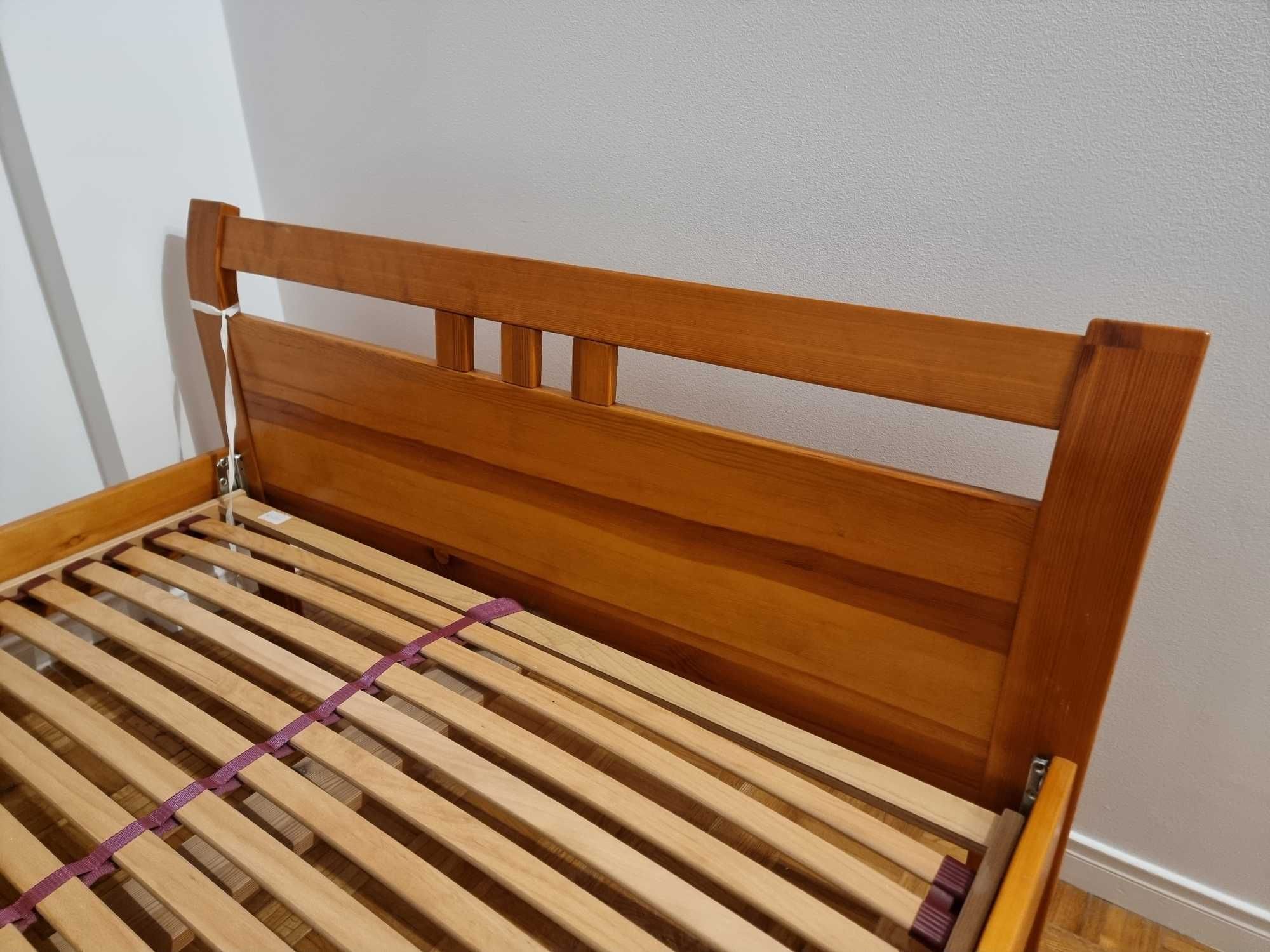 Łóżko z litego drewna 140x220 wysoka jakość praktycznie nowe