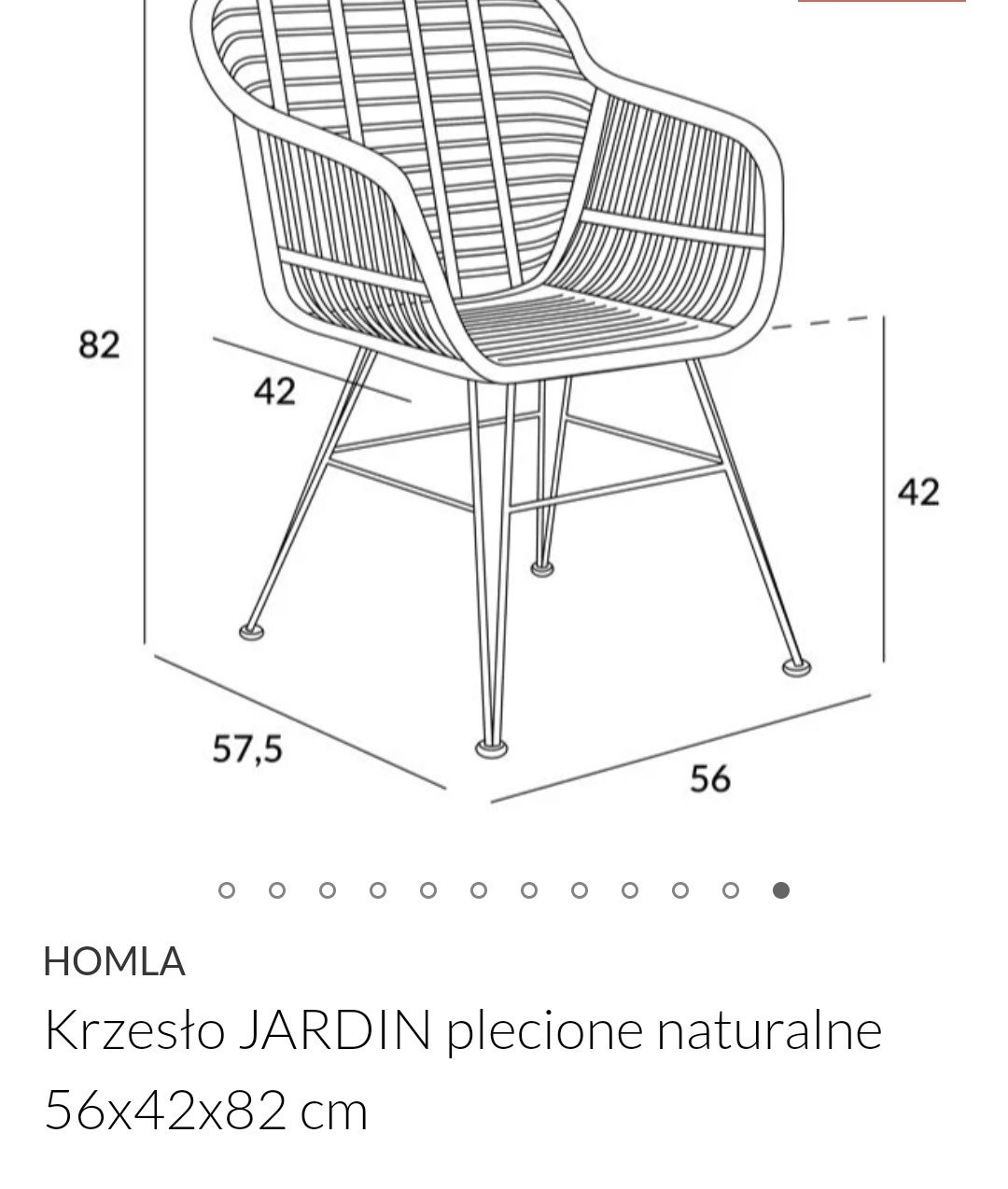 Krzesło plecione rattanowe ogrodowe JARDIN Homla