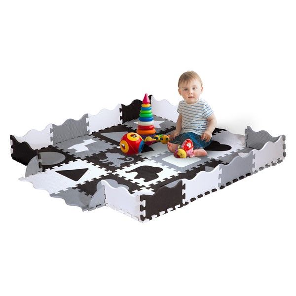 md03 mata dziecięca puzzle kojec gray 36 elementów 140x140cm nils fun