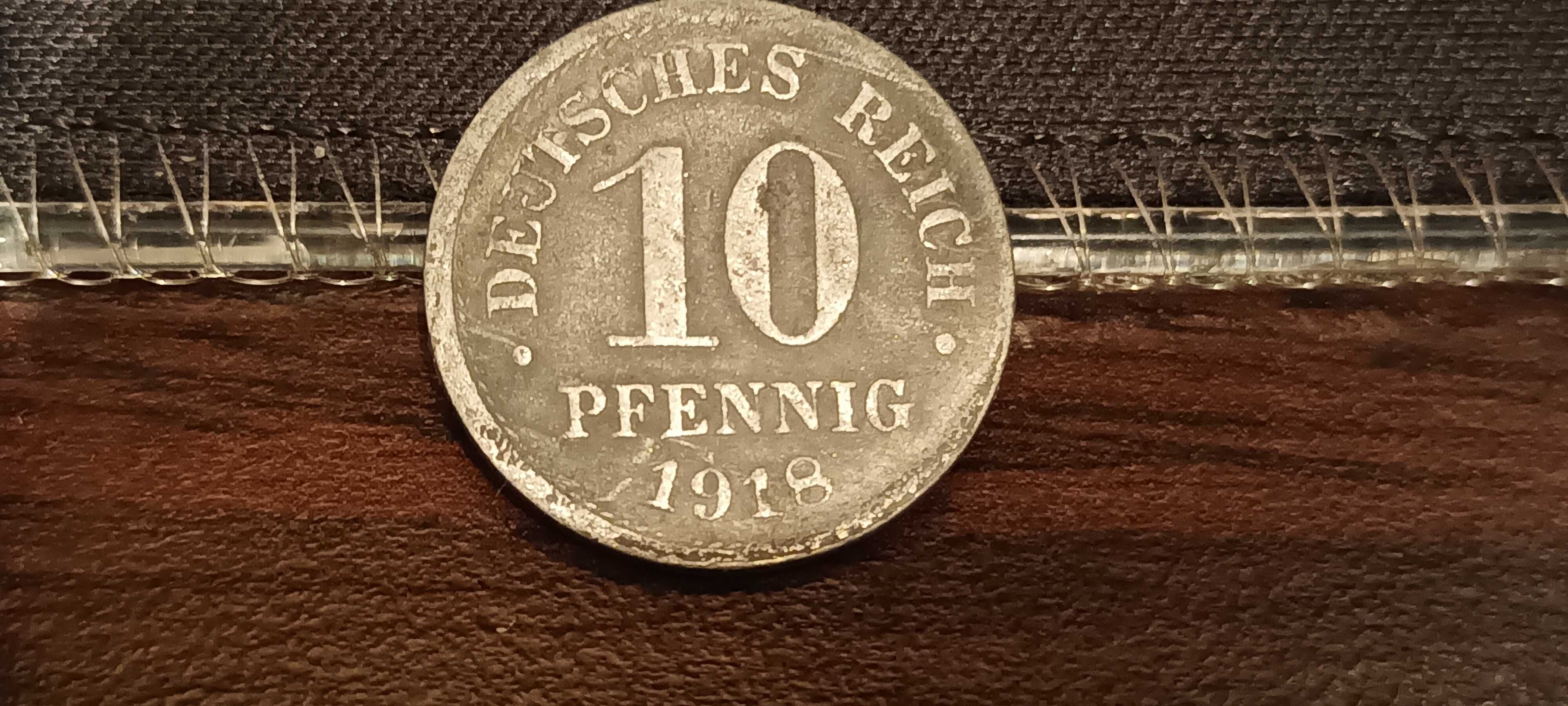 Niemcy 10 Reich pfennig 1918 Cynk,rzadkie