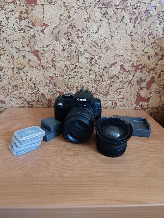 Canon EOS 350D + obiektyw + fisheye lens