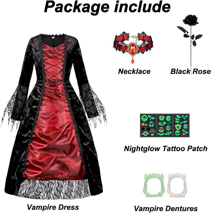 Kostium Przebarnie Suknia Królowej Wampirów Na Halloween Dracula M
