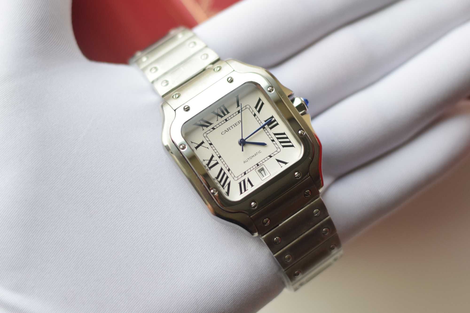 Часы Cartier Santos Silver-White