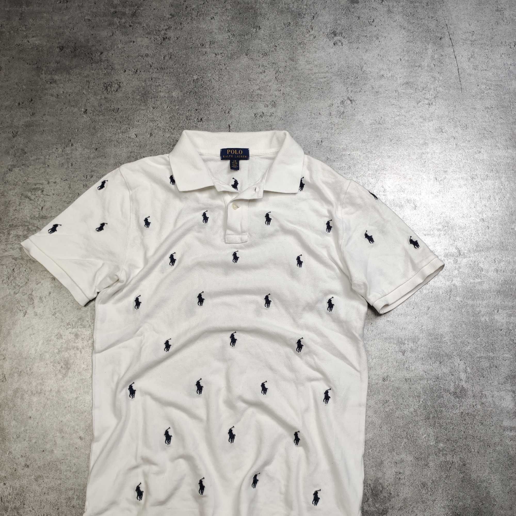 MĘSKA PREMIUM Koszulka Polo Biała Haft Polo Ralph Lauren Elegancka RL