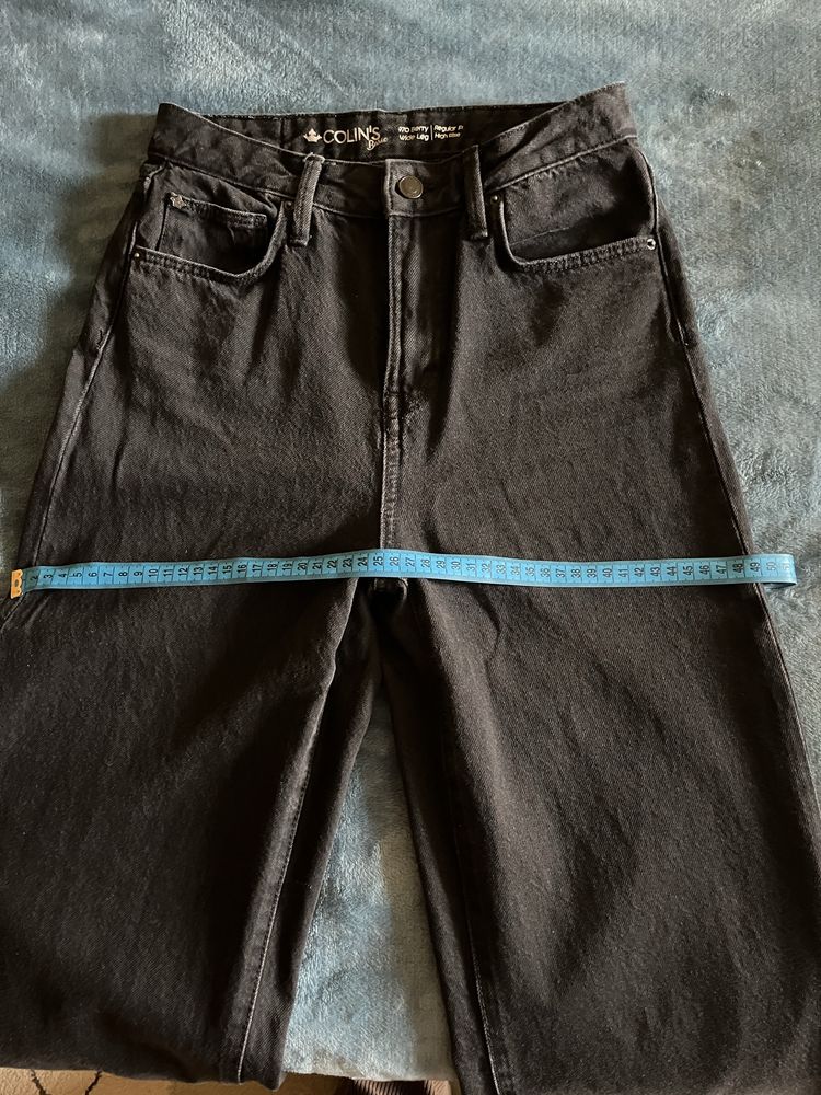 Джинси жіночі чорні прямі COLIN'S wide leg