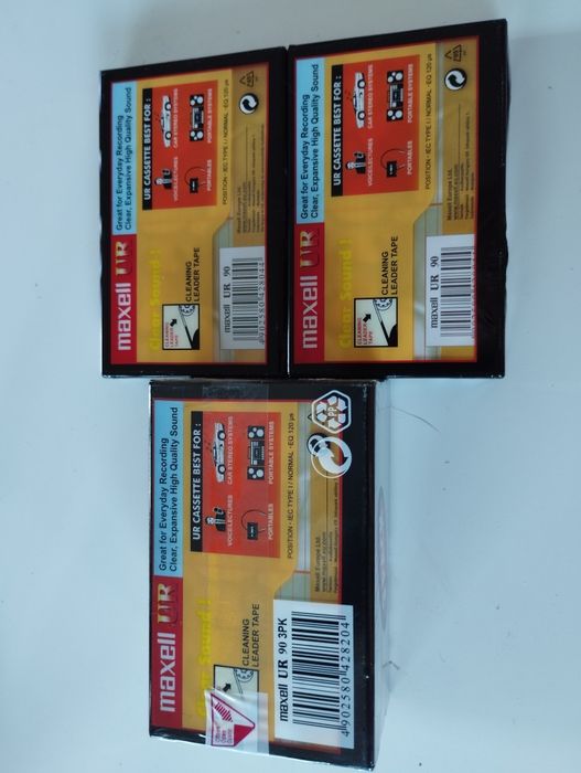 5 Kaset MAXELL UR - 90 min. NOWE w oryginalnym opakowaniu i folii