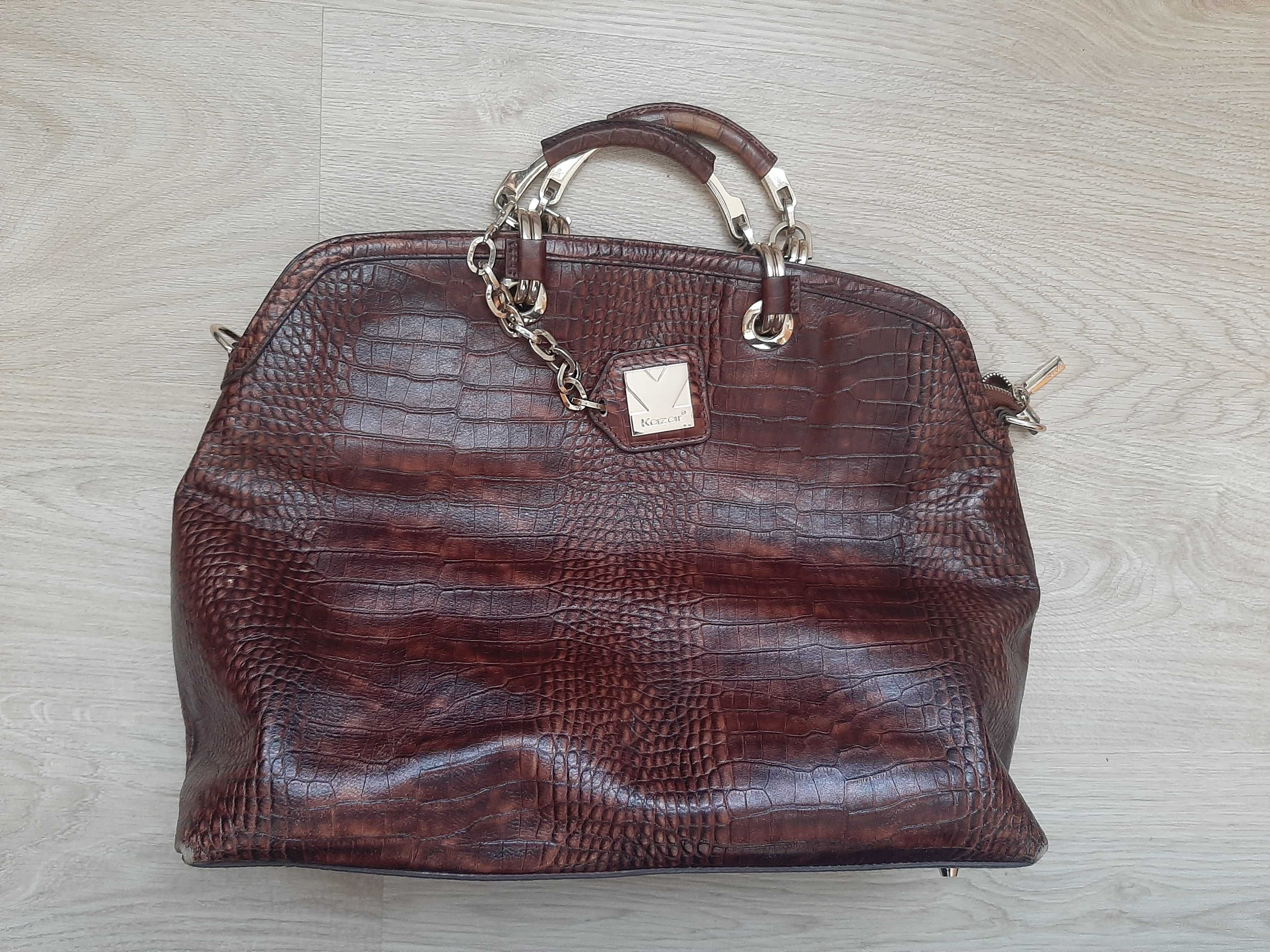 Sprzedam Torebkę Kazar Brązowa Skóra Elegancka Funkcjonalna  wym45/33
