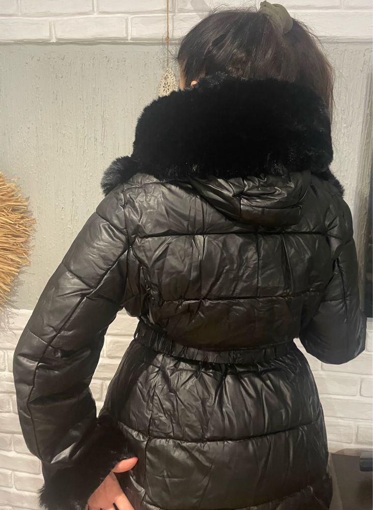 Kurtka parka ocieplana zimowa futerko XL/2XL