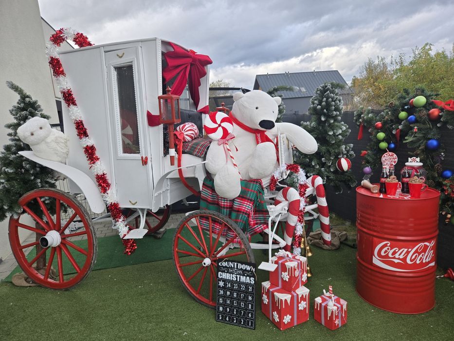 Bryczka konna,karoca ,powóz konny ,Beczka Coca-Cola,