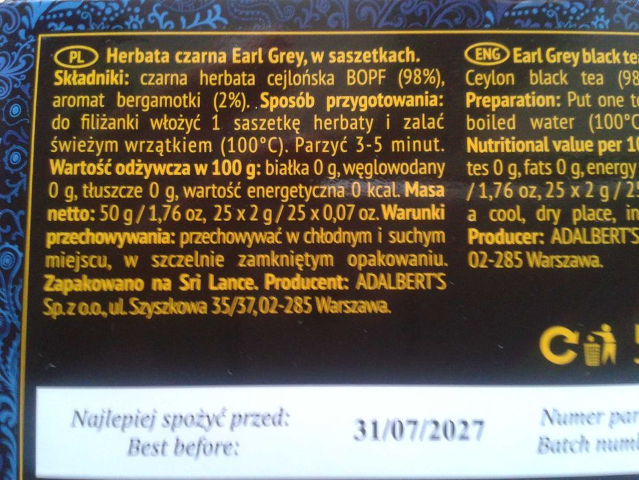 Herbata Adalbert's - Earl Grey