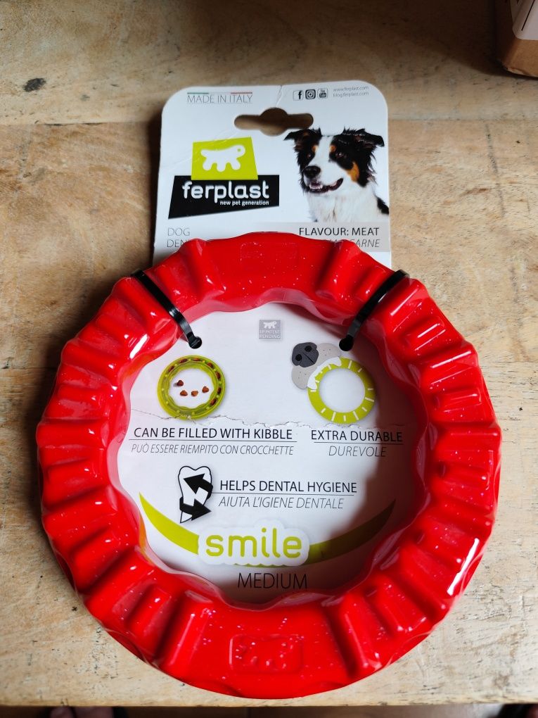 Ferplast Smile pierścień do żucia dla psów, czerwony - rozmiar M