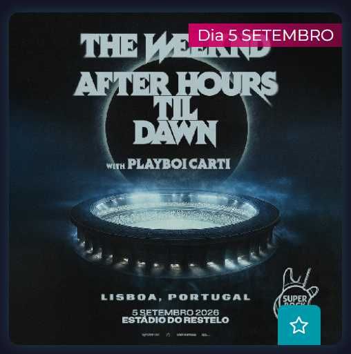 bilhete bancada superior- the weekend- dia 5 de setembro de 2026