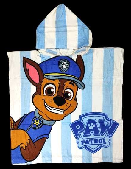 Ponczo kąpielowe Psi Patrol Chase paski 60x60 cm