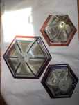 3 Apliques / plafonier de tecto vintage