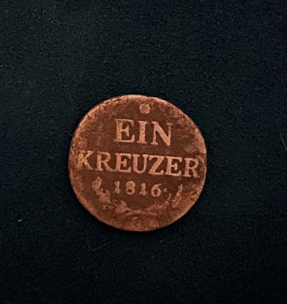 Монета 1 крейцер кройцер 1816 р