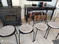 4 cadeiras IKEA ferro cinzentas, cada cadeira  7 euros.