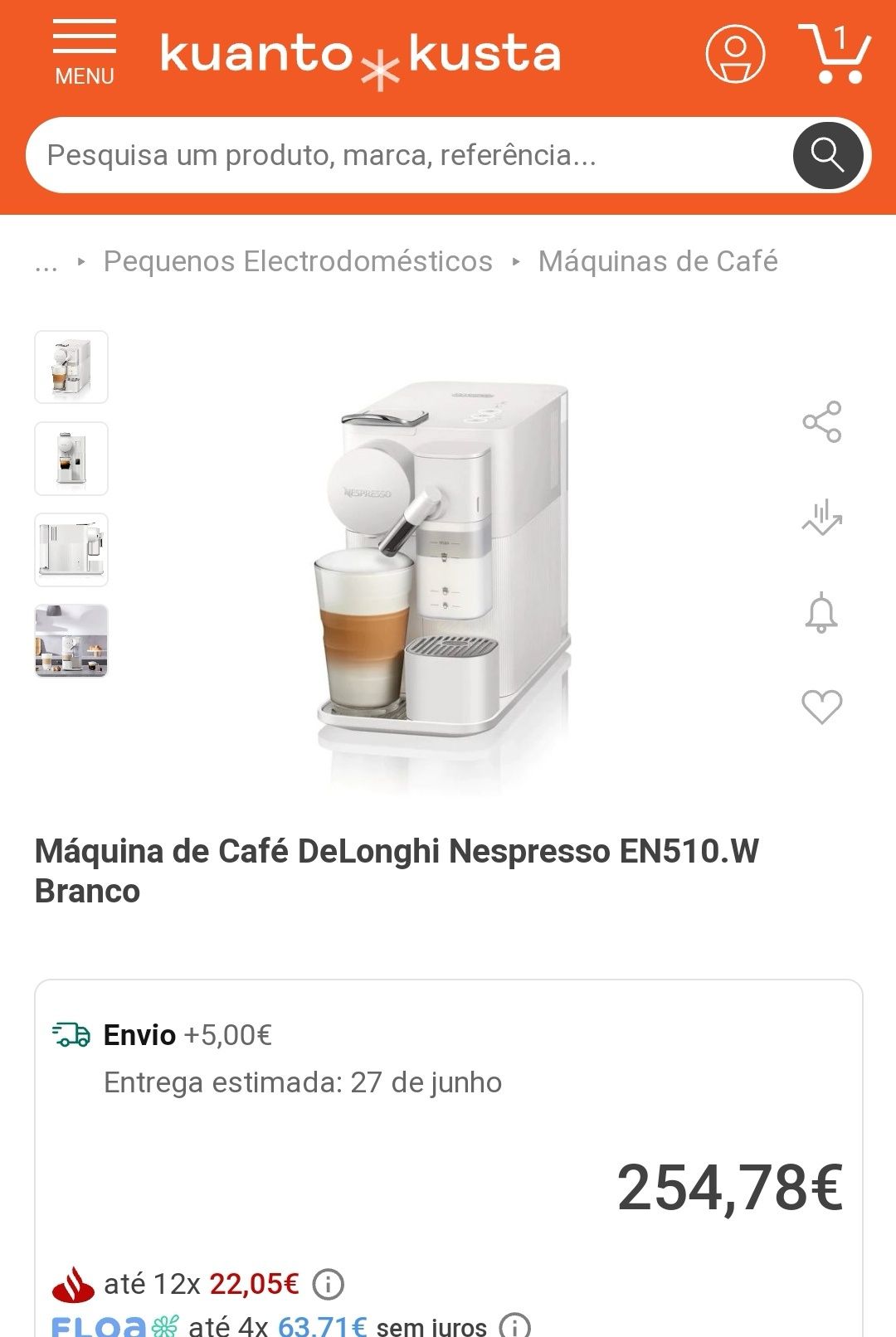 Maquina Nespresso DeLonghi